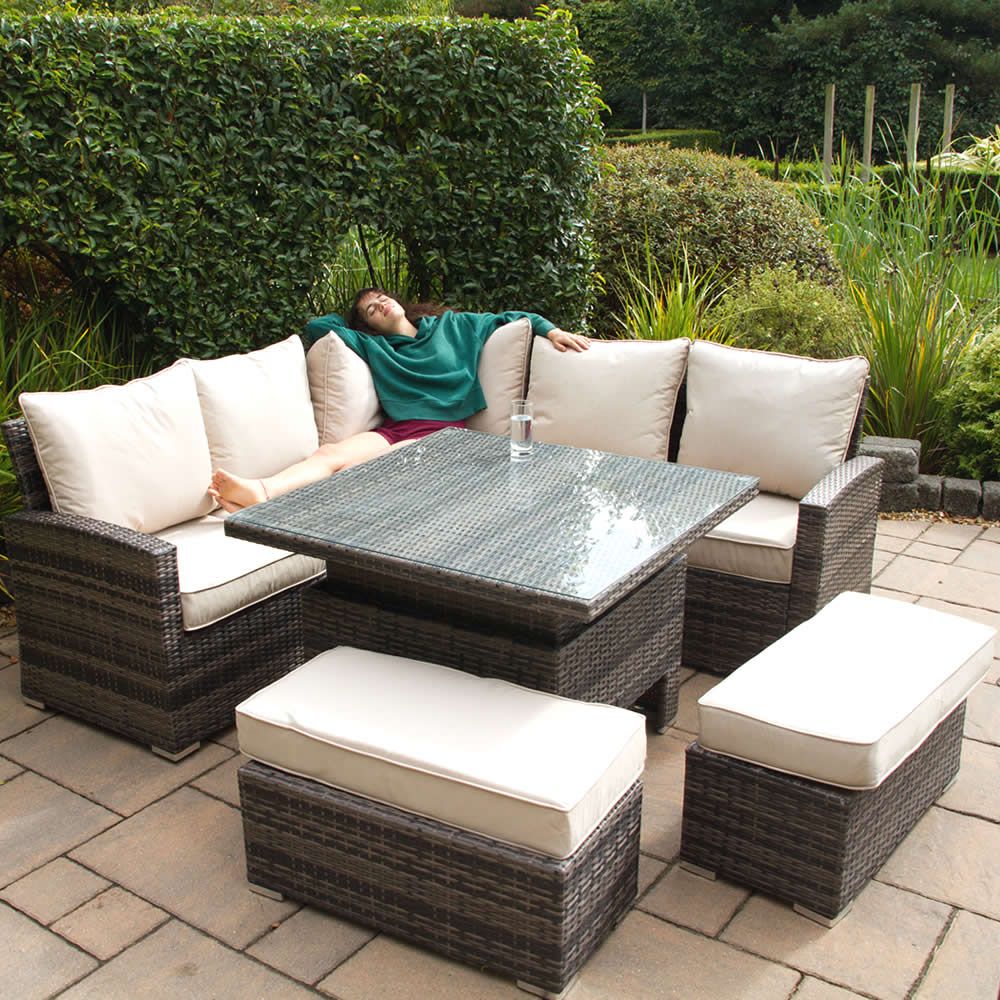 Vancouver rattan corner sale sofa dining set