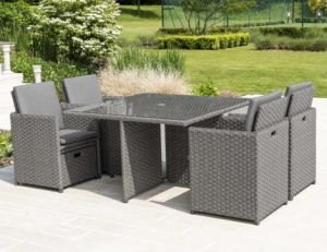 Sofia 4 to 8 Seat Cube Set in Grey