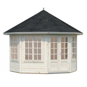 Eimear 9.2m Octagonal Summer House with Floor and Roof Shingles - Natural