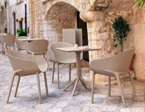 Sky 60 Bistro Set in Taupe