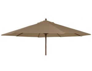 Alexander Rose Hardwood 2.7m Ø Round Parasol with Pulley – Taupe