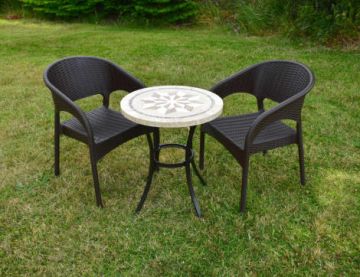 Dalkey 2 Seater Set with 2 Panama Chairs in Brown