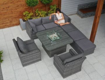 Rio Grande Corner Sofa Set With 2 Chairs in Grey