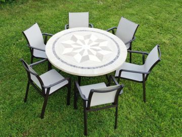 Dalkey table with 6 Brown Pacific Chairs
