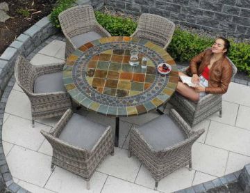 Kinsale 135cm Table with 6 Tahiti Chairs
