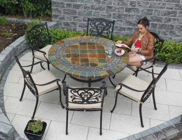 Kinsale 135cm Table with 6 Hampshire Chairs in Bronze