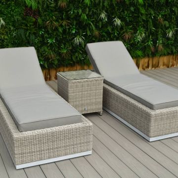New Hamilton Sunlounger Set With Side Table