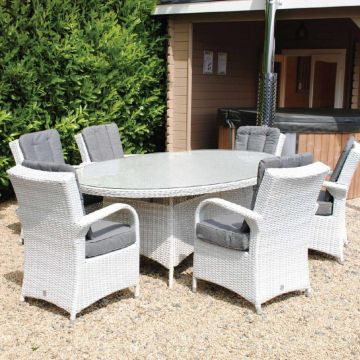 Roma 6 Seater Oval Table Set With Treviso Chairs