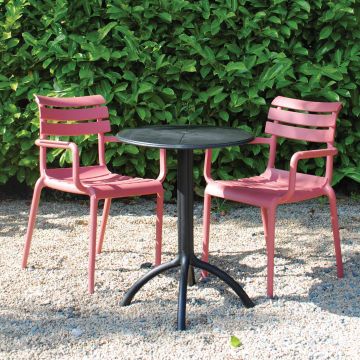 2 Seater Octopus Table Black With Paris Chairs in Marsala