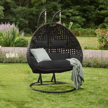 Riviera Double Hanging Chair in Black