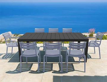 Atlantic XL 8 Seater Set Table in Black With Paris Chairs in Grey Category Image