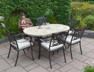 Bantry 160cm table with 6 Hampshire Chairs in Bronze
