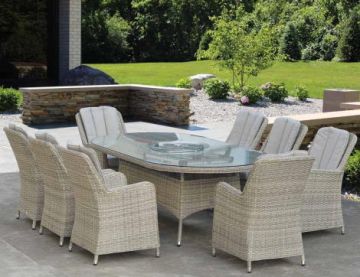 Hamilton 8 Seat Oval Set with Ice Bucket - Grey