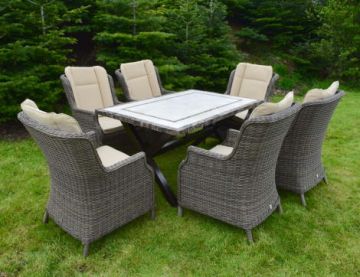 Killiney 6 Seat Rectangular Set with Boston Chairs