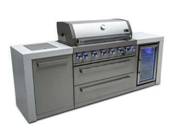 Mont Alpi - 805 6 Burners Deluxe Island with Fridge Cabinet