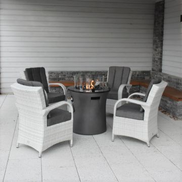 4 Seater Lambay Round Fire Column With Treviso Chairs