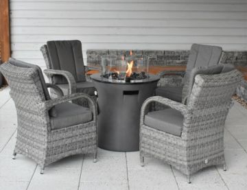 4 Seater Lambay Round Fire Column With Chicago Chairs