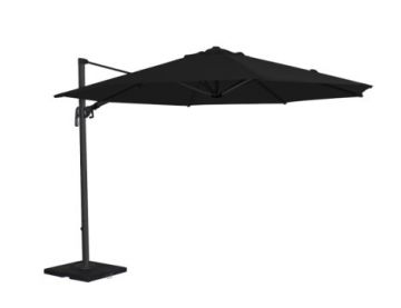 Round 3.5m Aluminium Cantilever Parasol in Charcoal with 90kgs base