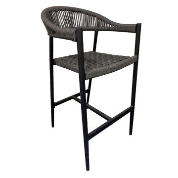 Laura Rope Bar Chair - Dark Grey