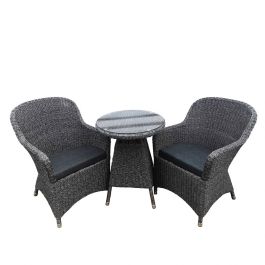 Alexander Rose Monte Carlo Curved Top Armchair Bistro Set - Grey