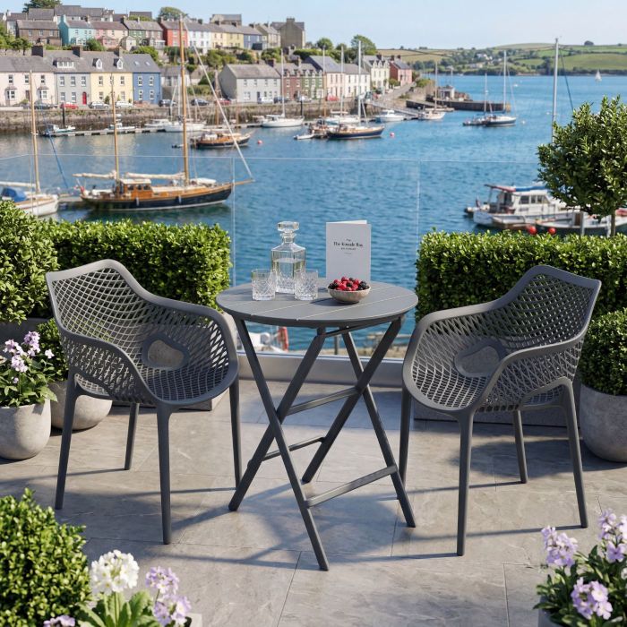 2 Air XL and Helen Folding Round Table 60 Set in Dark Grey main product photo