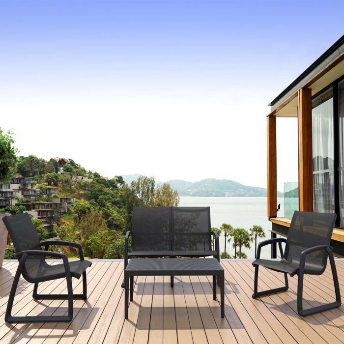 Pacific Lounge Set with Sky Table in Black main product photo