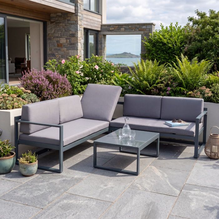 Palermo Corner Sofa Set - Dark Grey main product photo