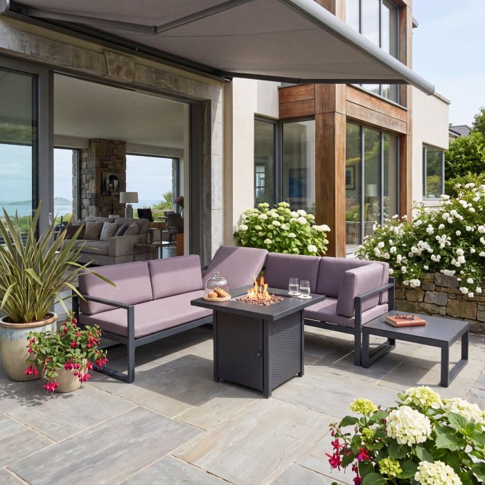 Palermo Corner Sofa Set with Square Firepit main product photo