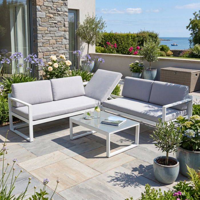 Palermo Corner Sofa Set - Light Grey main product photo