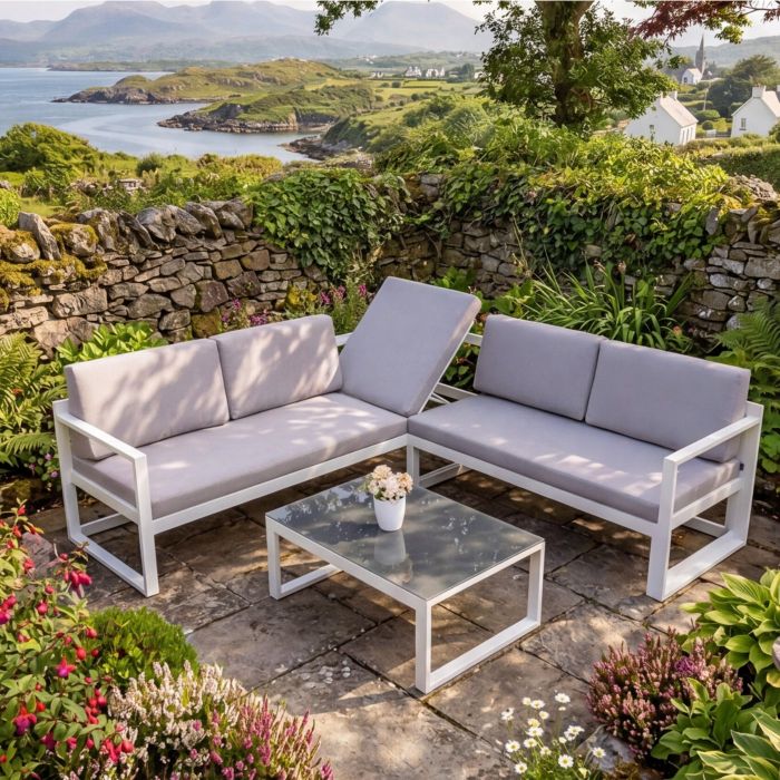 Palermo Corner Sofa Set - Light Grey main product photo
