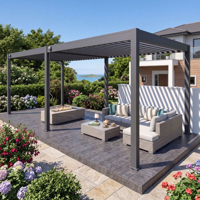 Ombrea Bio-Climatic 3m x 6m Freestanding Pergola - Anthracite main product photo