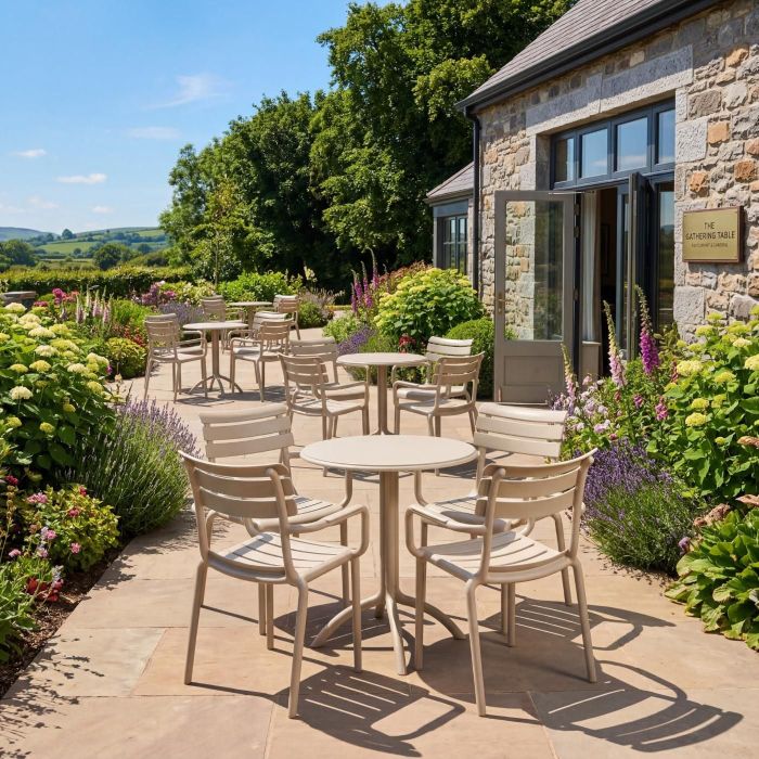 4 Seater Octopus Round Table with Paris Chairs in Taupe main product photo