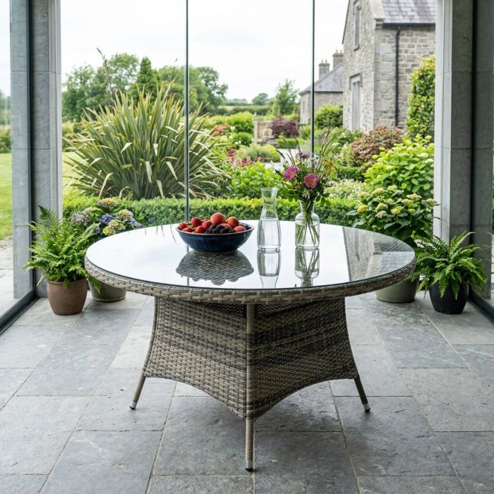 Adare 6 Seat Round Rattan Dining Table main product photo