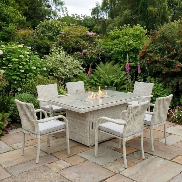 New Hamilton Stacking 6 Seat Rectangular Firepit Set main product photo