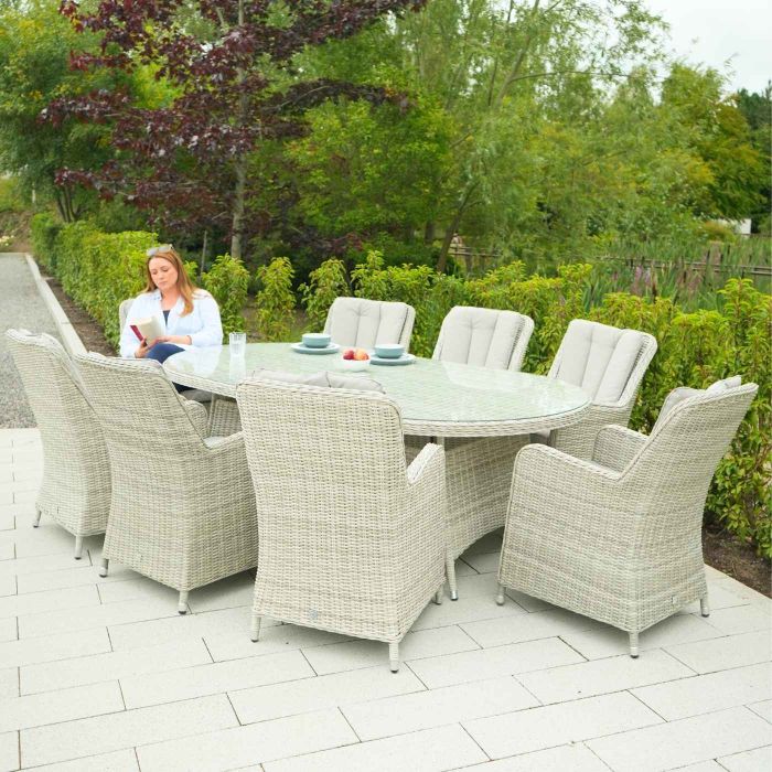 Hamilton 8 Seat Oval Rattan Outdoor Dining Set main product photo