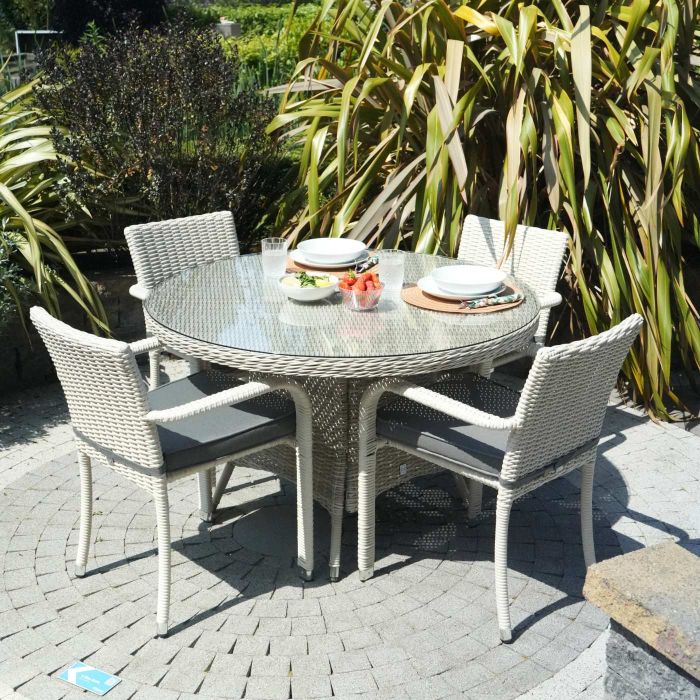 Roma 4 Seat Round Stacking Garden Furniture Set main product photo
