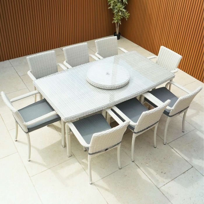 Roma Small 8 Seat Oblique Set with Stacking Chairs and Lazy Susan main product photo