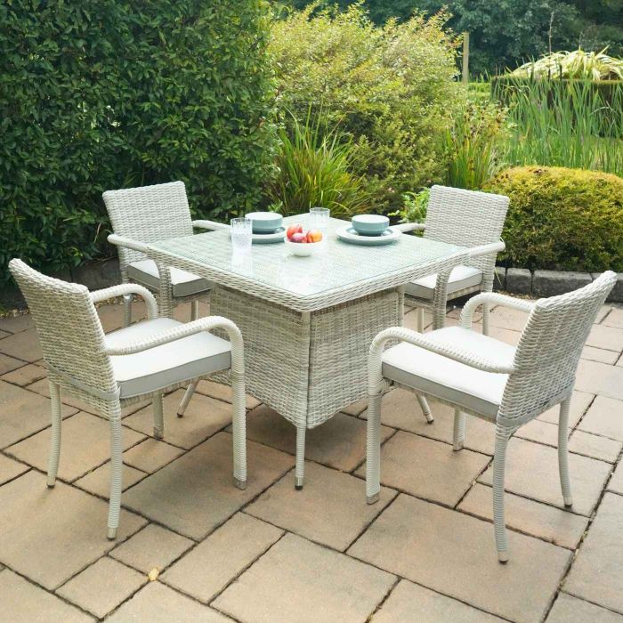 Hamilton 4 Seat Square Set with Stacking Chairs main product photo