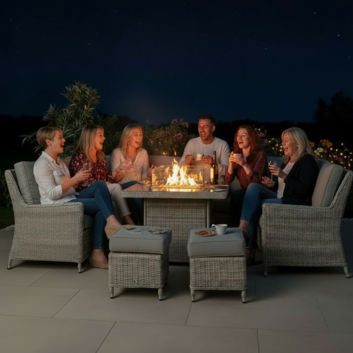Hamilton U-Shaped Garden Sofa Set with Firepit Table main product photo