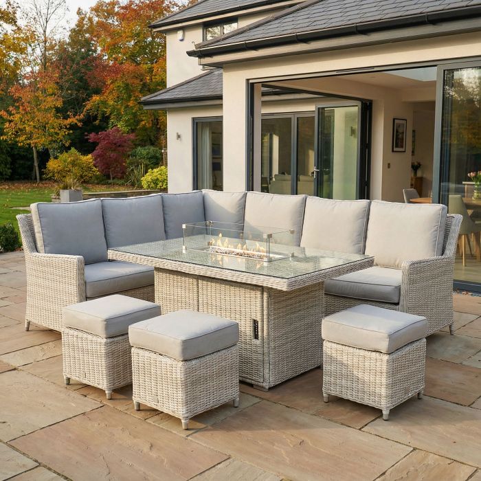 Hamilton Corner Dining Set with Left Hand Sofa and Rectangular Firepit Table main product photo