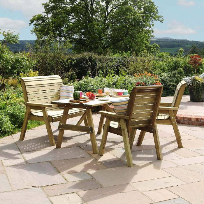 Freya 4 Seat Rectangular Dining set with Bench main product photo
