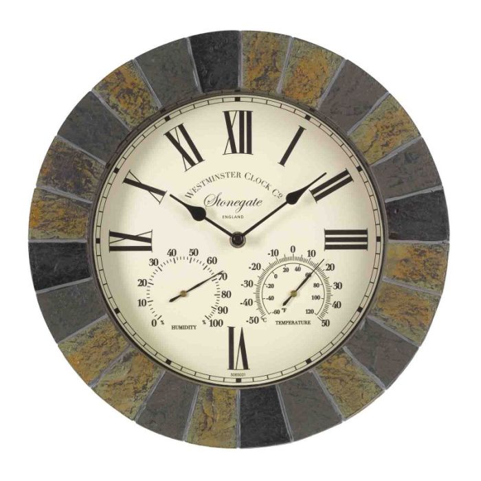 Stonegate Polyresin Clock in Slate main product photo