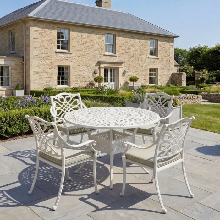 Hartman Capri 4 Seat Round Cast Aluminium Dining Set in Maize main product photo