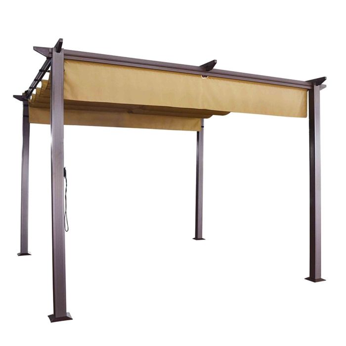 Hartman Roma 3m x 3m Canopy Pergola in Bronze with Rear and Side Curtain main product photo