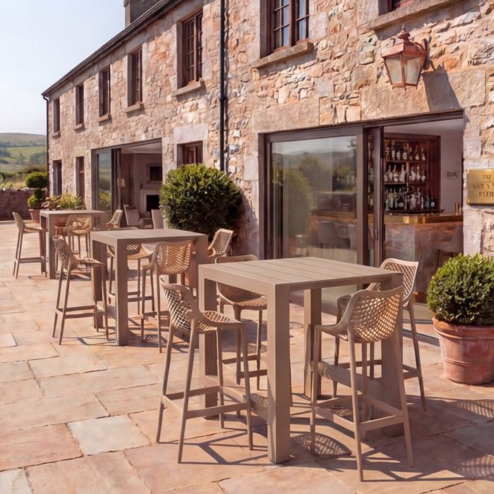 4 Air 75cm Bar Stool and Vegas Bar Extendable Table in Taupe main product photo