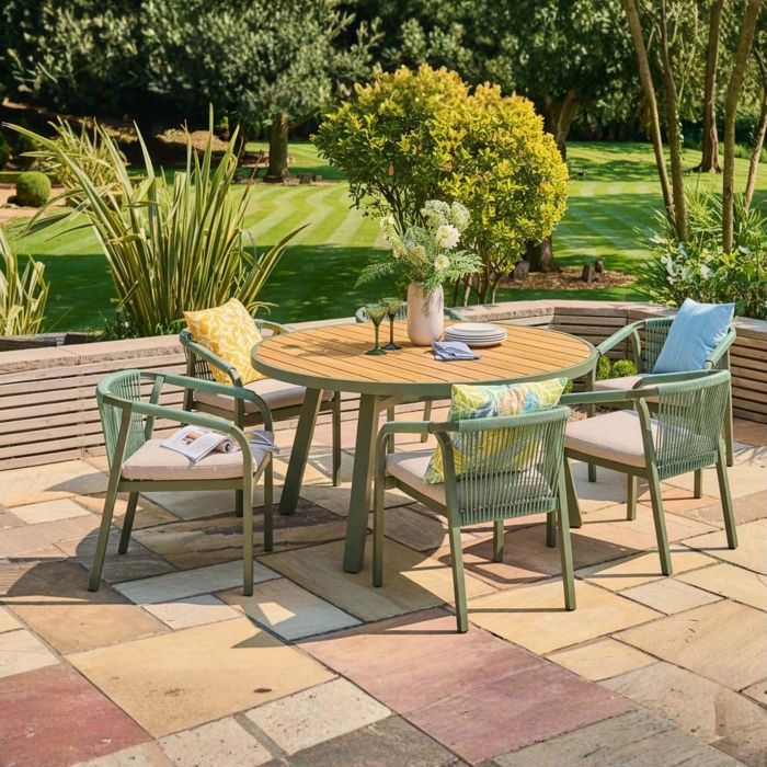 Alexander Rose Genoa Round 6 Seat Dining Set main product photo