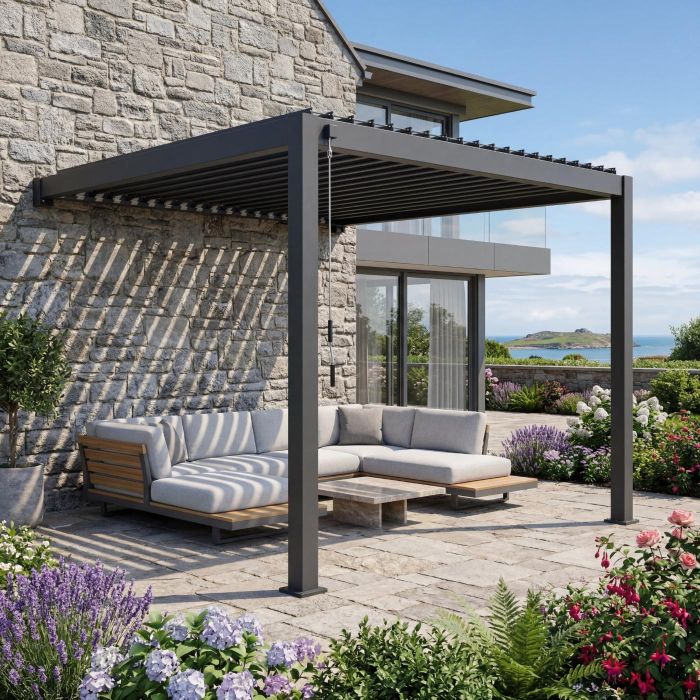 Wall Mounted Mirador Ares 3m x 3m Pergola - Anthracite main product photo