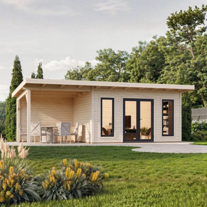Aurelia 12.7m2+ 7.9m2 Garden Office with Side Canopy main product photo