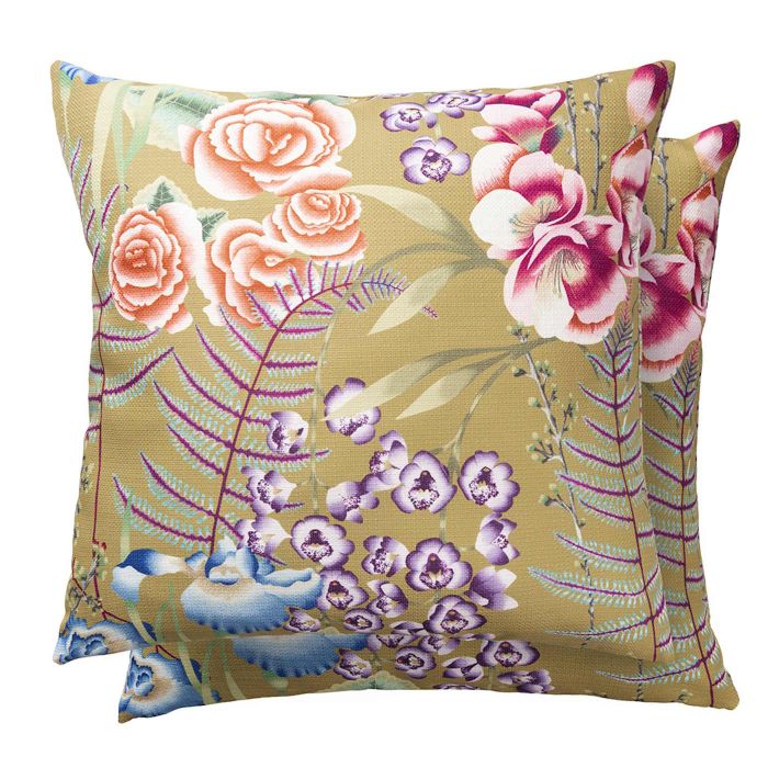 Harlequin - Amaryllis Coral Ochre Cushion - Medium - 65cm x 65cm main product photo