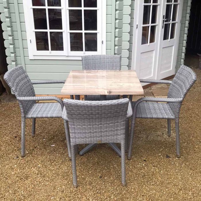 Kentucky Table with 4 Oliveria Grey Chair main product photo
